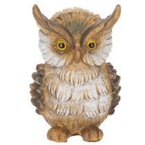 Artikel Eulenfigur sitzend Polyresin 11cm braun-weiß für Dekoration