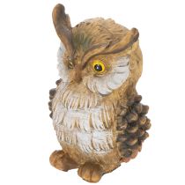 Artikel Eulenfigur sitzend Polyresin 11cm braun-weiß für Dekoration