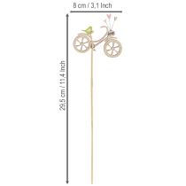 Artikel Holzstecker Fahrrad mit Herzen und Vogelmotiv 8cm 12er-Set für Frühjahrsdekoration