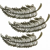 Artikel Deko-Federn, Schmuckanhänger, Federn aus Metall, Streudeko Bronzefarben L8cm 10 St