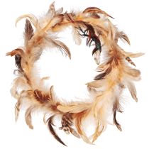 Artikel Federkranz Deko Hellbraun Ø20cm Naturkranz Feder Türkranz