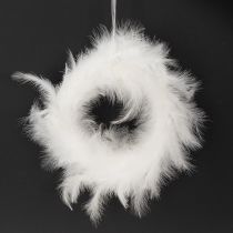 Artikel Weißer Federkranz für elegante Hochzeitsdeko und stilvolle Osterdekoration, 20 cm