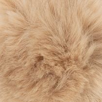 Artikel Deko-Pompons aus Kunstfell zum Aufhängen 7 cm Weiß und Beige 6er-Set