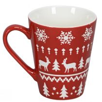 Artikel Weihnachtsbecher-Set mit Rentier-Motiv, Rot-Weiß, 10cm 2St