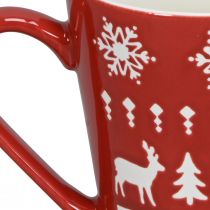 Artikel Weihnachtsbecher-Set mit Rentier-Motiv, Rot-Weiß, 10cm 2St