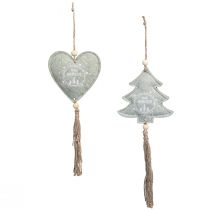 Artikel Filz Christbaumschmuck Tannen und Herzen Grün 11cm 4 Stück Set - Nachhaltige Weihnachtsdeko