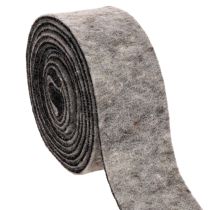 Artikel Wollfilzband Topfband 75 mm x 5 m, Grau-Schwarz für Floristik und Dekoration