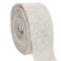 Artikel Filzband aus 100 % Wolle, zweifarbig Weiß/Grau, 7,5 cm breit, 5 m Rolle