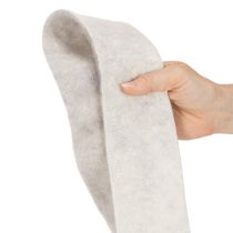 Artikel Filzband aus 100 % Wolle, zweifarbig Weiß/Grau, 7,5 cm breit, 5 m Rolle