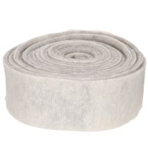 Artikel Filzband aus 100 % Wolle, zweifarbig Weiß/Grau, 7,5 cm breit, 5 m Rolle
