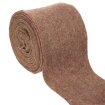 Artikel Zweifarbiges Wollfilzband aus 100 % Wolle, 150 mm x 5 m, Lila und Hellbraun als Topfband