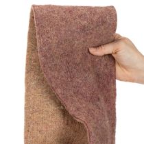 Artikel Zweifarbiges Wollfilzband aus 100 % Wolle, 150 mm x 5 m, Lila und Hellbraun als Topfband