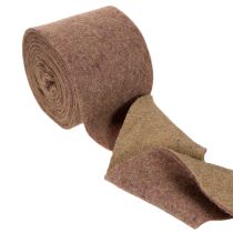 Artikel Zweifarbiges Wollfilzband aus 100 % Wolle, 150 mm x 5 m, Lila und Hellbraun als Topfband