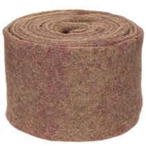 Artikel Zweifarbiges Wollfilzband aus 100 % Wolle, 150 mm x 5 m, Lila und Hellbraun als Topfband