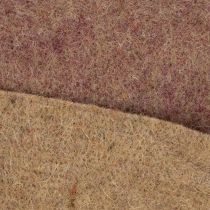 Artikel Zweifarbiges Wollfilzband aus 100 % Wolle, 150 mm x 5 m, Lila und Hellbraun als Topfband