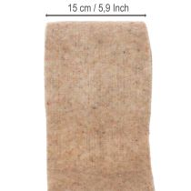 Artikel Wollfilzband aus 100 % Wolle, zweifarbig Braun-Weiß, 15 cm x 5 m