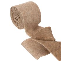 Artikel Wollfilzband aus 100 % Wolle, zweifarbig Braun-Weiß, 15 cm x 5 m