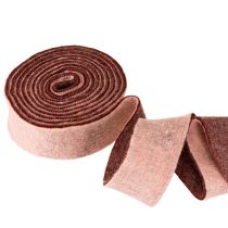 Artikel Filzband zweifarbig aus Wollfilz, Rosa Rot, 7,5 cm breit, 5 m lang