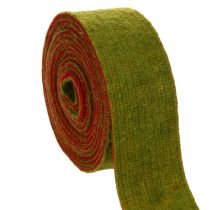 Artikel Wollfilz-Topfband 100 % Wolle, 7,5 cm x 5 m, zweifarbig Rot und Grün