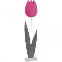 Filzblume Filz Deko Blume Tulpe Pink Tischdeko H68cm