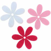 Filzblume Ø4,5cm Pink, Weiß, Rosa Sortiert 54St