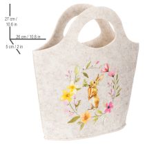 Artikel Filztasche mit Osterhasen-Motiv und Blumen für Frühling und Ostern 27 cm 4er-Set