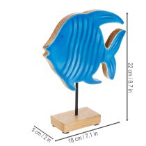 Artikel Handgefertigte Holzfisch Figur aus Mangoholz in Blau 22cm – Deko für maritime Gestaltung