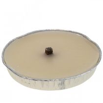 Flammschale Outdoor Kerze in Aluschale Creme Ø17cm