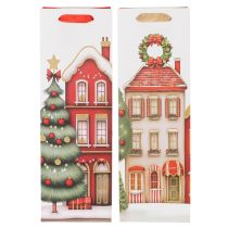 Artikel Geschenktaschen Set 2-teilig Weihnachtshaus und Tannenbaum Papier 36cm