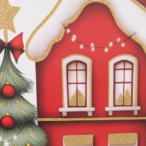 Artikel Geschenktaschen Set 2-teilig Weihnachtshaus und Tannenbaum Papier 36cm