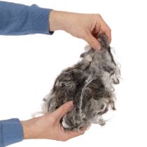 Artikel Schafwolle grau meliert lose 250g für Dekoration und Bastelarbeiten