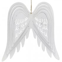 Artikel Flügel zum Hängen, Adventsdeko, Engelsflügel aus Metall Weiß H29,5cm B28,5cm