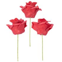 Artikel Kunstblume Rose rot mit Drahtstiel 5 cm Blütendurchmesser 100 Stück