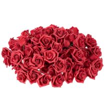 Artikel Kunstblume Rose rot mit Drahtstiel 5 cm Blütendurchmesser 100 Stück