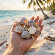Artikel Natürliche Muscheln und Schnecken 500g für Dekoration, verschiedene Größen 3–7 cm, Innenbereich