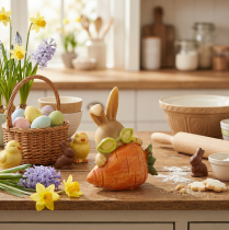 Artikel Polyresin Dekofiguren Hasen mit Möhre 6 cm Innenbereich Ostern