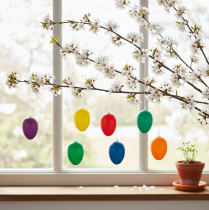 Artikel Ostereier Anhänger Bunt 6cm, Set mit 24 Kunststoff-Eiern, Frühlingsdeko Innen & Außen