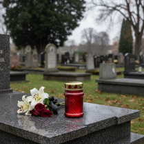 Artikel Grabkerzen Glas Rot Ø6cm H11cm 12er Set Langbrennend Wetterfest