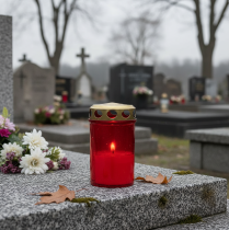 Artikel Grablicht zylindrisch Rot Ø6cm H10cm 12 St