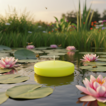 Artikel Schwimmkerzen Limettengrün 8cm Ø 8 Stunden Brenndauer 8er-Set für elegante Dekoration