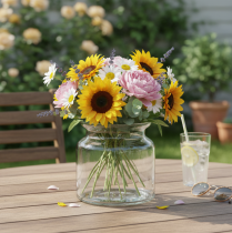 Artikel Glas Deko-Vase, zylindrisch, 15cm, für Innenraumdekoration und Blumenarrangements