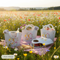 Artikel Filztasche mit Osterhasen-Motiv und Blumen für Frühling und Ostern 27 cm 4er-Set