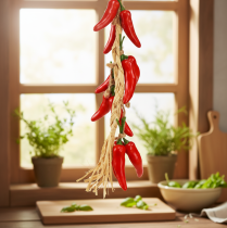 Artikel Dekohänger Chilischoten Rot Künstlich Sommerdeko Hängedeko L50cm