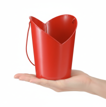 Artikel Romantischer Metall-Übertopf Herz Rot Ø12cm H15/9cm Deko Henkel Geschenk