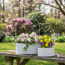 Artikel Deko Schale Oval Metall Herz Weiß 20/16cm Vintage 2er-Set