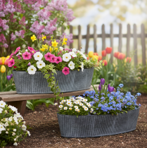 Artikel Schale Oval Metall Schwarz Grau Vintage Look Set 32,5/37cm Dekoschale