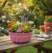 Artikel Metall Deko Schale Backform Gugelhupf Pink Ø23cm H12cm - Moderne Dekoration