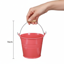 Artikel Eimer Metall Blumentopf Rosa Henkel 16x17,5x16cm 2St - Dekorativ, Rostfrei, Vielseitig, Attraktiv