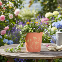 Artikel Blumentopf Apricot Übertopf Metall Ø11,5cm H11,5cm