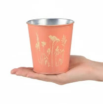 Artikel Blumentopf Apricot Übertopf Metall Ø11,5cm H11,5cm